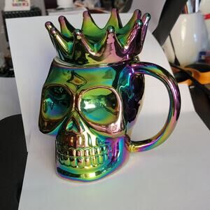 Global Design Mug Unisex Medium Multicolor Ceramic Porcelain Skull Halloween
